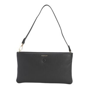 RADLEY LONDON Black Leather Mallow Street Large Zip Top Wristlet Wallet NWT